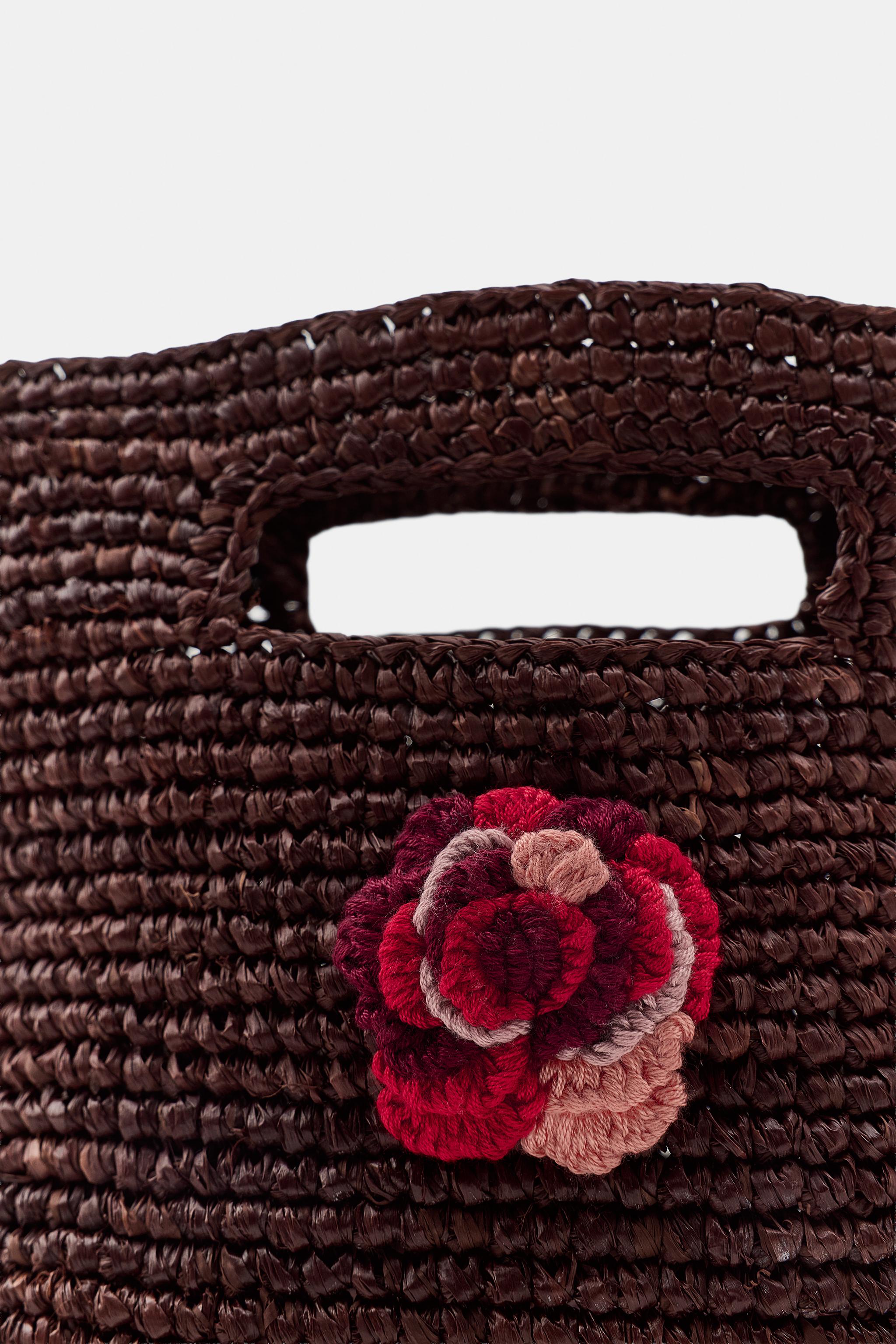 MINI SAC EN RAPHIA FLEUR CROCHET